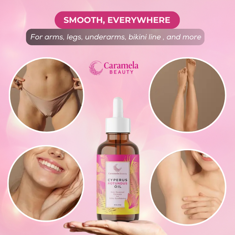 Caramela Beauty™ Cyperus Rotundus Oil for Natural Permanent Hair Reduction